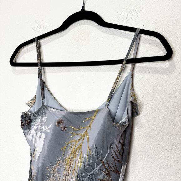 NWT Soulmates Y2K Vintage Silk Beaded Forest Fairy Ruffle Ethereal Dress - Picture 7 of 15